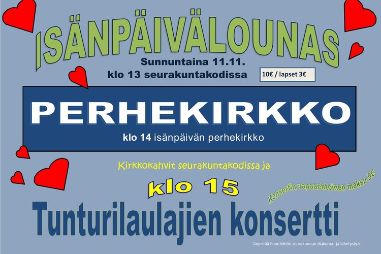 Isänpäivän lounas, -messu ja -konsertti Isänpäivän lounas, -messu ja -konsertti